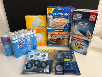 Large Lot Lysol Disinfectant, Kirkland Trash Bags, Swiffer Dusters, OxiClean, Febreze, More