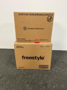 Freestyle BambooTek Baby Diapers Size 2 (192 Ct, 6 packs) & Amazon Elements Wipes (810 Ct, 9 packs)