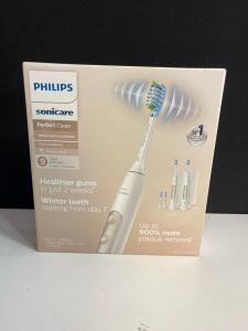Philips Sonicare Perfect Clean HX7514/01, 2 Handles, 4 Heads, 2 Cases, Whitening & Gum Edition