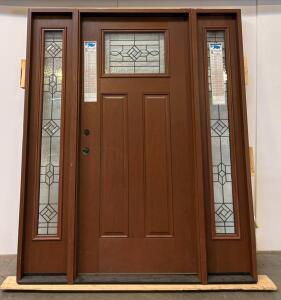 Therma-Tru Fiberglass Entry Door With Double Sidelights, Decorative Glass, 68 1/4" x 82.5"