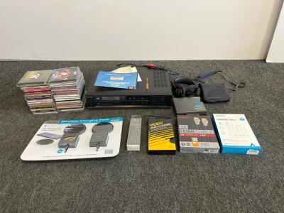 Magnavox CDB 496 6-Disc CD Changer Bundle with Accessories, Headphones, Cables & Media