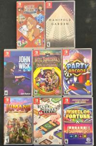 Nintendo Switch Game Cartridge Lot: Layton, Manifold Garden, John Wick Hex, Jumanji, More w/ Cases
