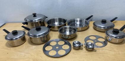 Stainless Steel 12-Piece Cookware Set with Lids, Egg Poaching Inserts, Bowls & Fry Pans