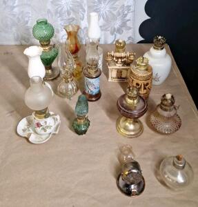 Lot Of (15) Assorted Small Decorative Oil Lamps