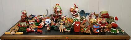 Large Lot of 100+ Vintage Assorted Christmas Ornaments &ndash; Wood, Glass, Plush, Santa, Musical