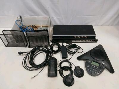 Polycom SoundStation2 Conference Phone w/ Mics, Cisco SG300-28P 28-Port PoE Switch Bundle & More
