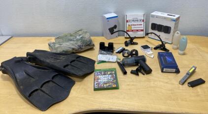 Large Lot: Blink XT2 3-Camera Set, Cordless Vacuum, Flippers, GTA V Game, Fire Stick, More