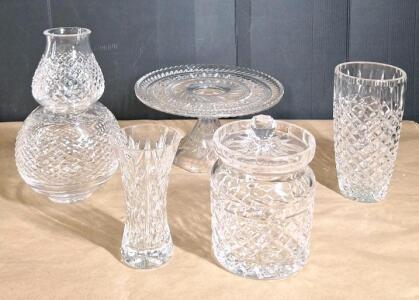 (5) Pieces Of Assorted Cut Lead Crystal Glassware
