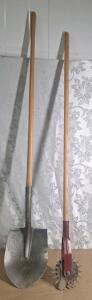 (1) Round Headed Shovel & (1) Wheel Rotary Lawn Edger