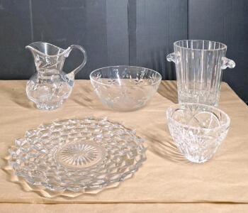 (5) Pieces Of Assorted Cut Lead Crystal Glassware