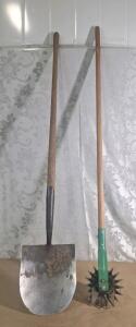 (1) Round Headed Shovel & (1) Wheel Rotary Lawn Edger