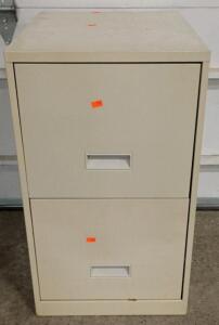 Beige 2-Drawer Metal Vertical Filing Cabinet, 28"x15"x18", Letter Size, Recessed Handles