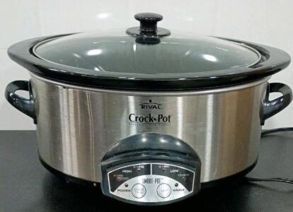 Rival Crock-Pot Smart-Pot 6-Quart Programmable Slow Cooker, Stainless Steel