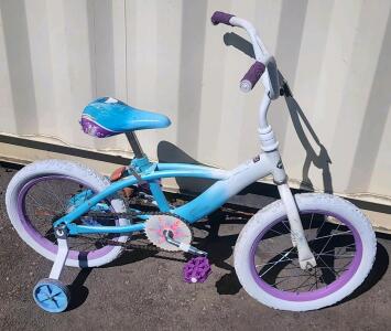 (White & Blue) 16" Huffy Frozen Princess Childrens Bike