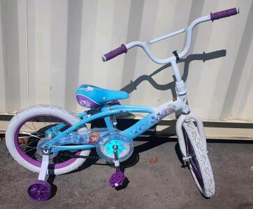 (White & Blue) 16" Huffy Frozen Princess Childrens Bike