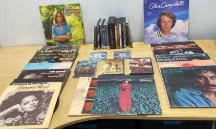 Lot of 17 Vinyl LP Records & 13 DVDs - Diana Ross, Jim Croce, The Orville, Big Lebowski