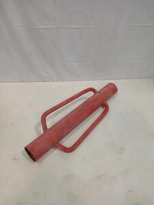 Manual Post Driver, 24" Steel, Red, Dual Handles, Fits Up To 2-3/4" Diameter Fence Posts