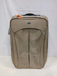 TUMI Alpha Series 26" Checked Rolling Suitcase, Tan, 2 Wheels, Garment Compartment