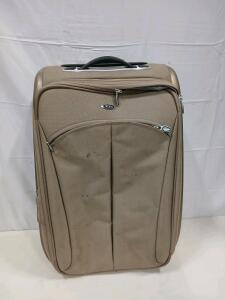TUMI Wheeled Garment Bag Suitcase, 24"x18", Ballistic Nylon, Telescoping Handle, Taupe/Bronze
