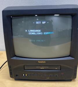 Symphonic SC313B 13" CRT TV/VCR Combo with Front AV Inputs and Headphone Jack- Powers On