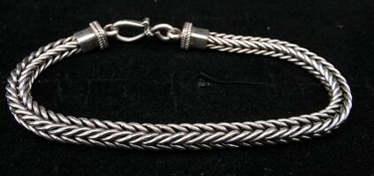 (1) .925 Sterling Silver Foxtail Chain Bracelet