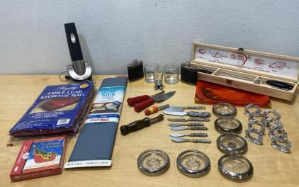 Electric Wine Bottle Opener ( Powers On ) - Coasters - Pig Tail Food Flipper and More
