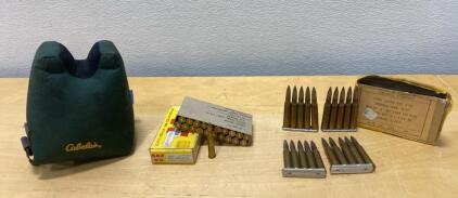Vintage Winchester .32 Win Special & French 7.5x54mm Surplus Ammo with Stripper Clips, Boxes