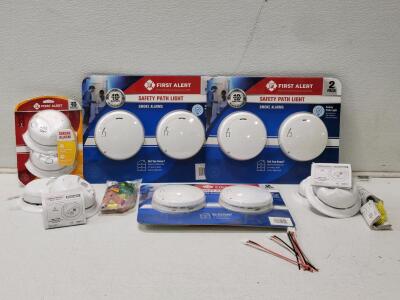 (1) 2 Pack of First Alert Smoke Alarms, (3) 2 Packs of First Alert Smoke Alarms, & (4) First Alert Hardwired Smoke Alarms