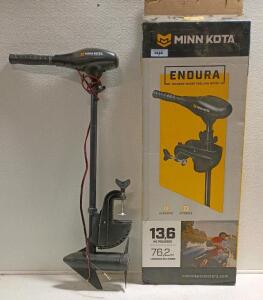 Minn Kota Endura 30 lb Thrust 12V Trolling Motor, 30" Shaft, 5 Fwd/3 Rev Speeds, Battery Meter