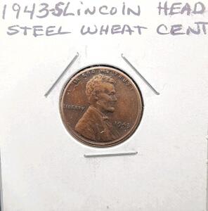 (1) 1943-S WW2 Lincoln Head Steel Wheat Cent