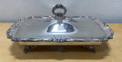 Reed & Barton King Francis 1668 Silver-Plated Covered Serving Dish, 19"x12"