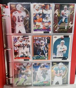 (1) Binder Of 100 NFL HOF RC Football Cards Includes Dan Marino, Jerry Rice, And Lamar Jackson
