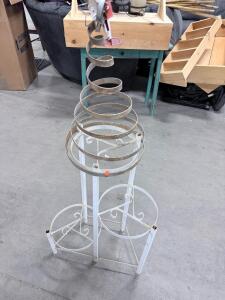 Spiral Metal Plant Stand, 4-Tier, 39" H x 17" W x 16.5" D, White Finish