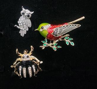 (3) Beautiful Bird And Bug Pins
