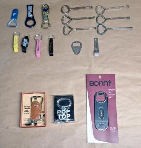 (3) New & Unused Bottle Cap Openers & (15) Assorted Vintage / Collectible Bottle Cap Openers