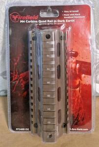 (1) Firefield Anodized Hard Aluminum M4 Carbine Quad Rail In Dark Earth Finish