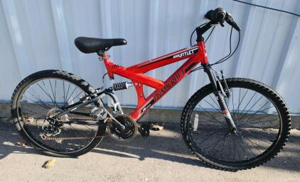 (Red) 24" Dynacraft Gauntlet Dual Suspension Bike