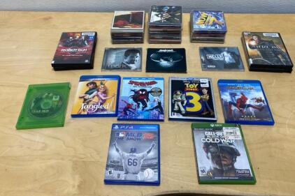 Blu-rays, Video Games & CDs Lot: MLB The Show 15 PS4, Tangled Blu-ray, Deadmau5 CD, F.E.A.R. Xbox 360