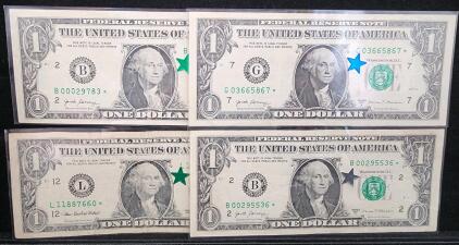2017A & 2006 $1 Federal Reserve Star Notes NY, Chicago, San Francisco - Low Serial Numbers