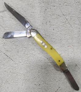(1) Case XX Stockman Yellow Delrin Carbon Steel Pocket Knife