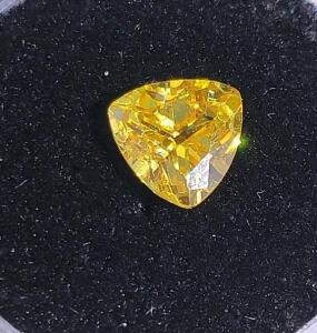 3.25ct Natural Yellow Citrine 8x8mm Trillion Cut Faceted Gemstone