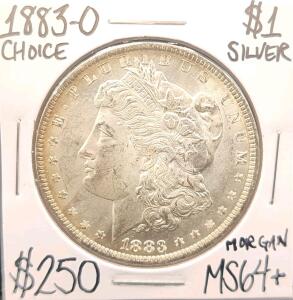 1883-O MS64+ Choice Silver Morgan Dollar