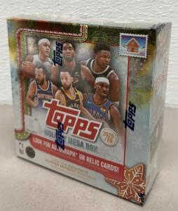 2025/26 Topps Holiday Mega Box NBA Basketball Trading Cards - Factory Sealed, 100 Cards, Includes Exclusive Parallels and Oversized Ornament