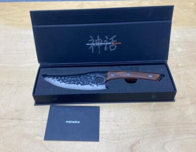 Matsato Chef Knife, 5.8" 4CR14 Stainless Steel Blade, Roasted Beech Wood Handle