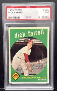 1959 Topps Dick Farrell #175 PSA 7 NM Philadelphia Phillies Vintage Baseball Card
