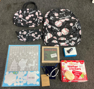 Gift &Household Decor: Bags, Sign, Bracelets, Crackers, Charger, Decals, Backpack Set