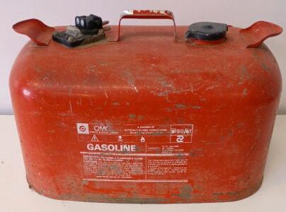 OMC 6-Gallon Steel Marine Gasoline Fuel Tank with Gauge & OMC Connector