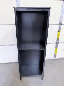 Black 2-Shelf Bookcase, Approx. 40"H x 16"W x 12"D, Engineered Wood, Open Design
