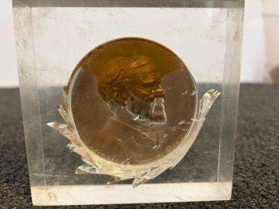 Carnegie Hero Fund Medal Awarded to Jim Strand, 1972, Bronze, Encased in Acrylic