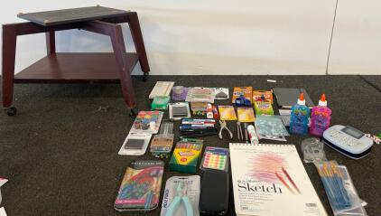 Mid-Century Rolling AV Utility Cart + Large Lot Office, Art & School Supplies, Strathmore Sketch Pad